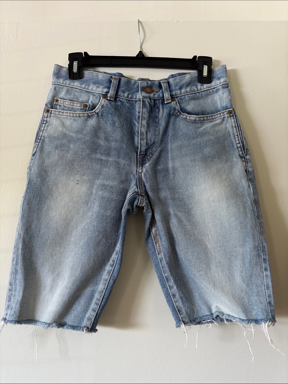 Saint Laurent Light Blue Denim Jean Shorts